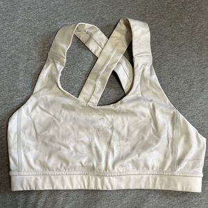 Lululemon All Sport Bra *Adjustable in a white/grey color